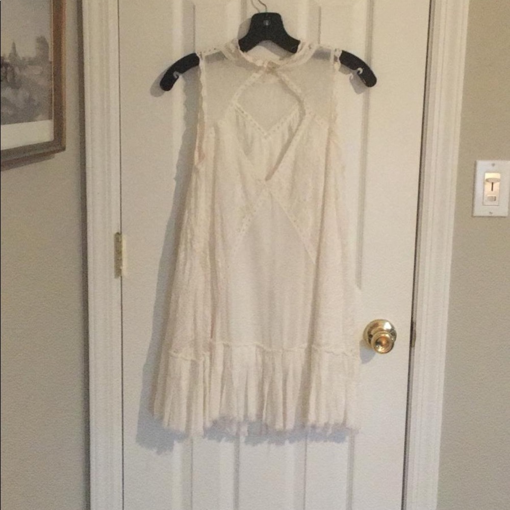 🌸 Free people white lace tank tunic Boho - Picture 6 of 10